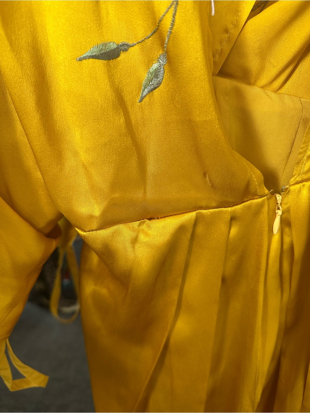 ASOS Marigold Silk Dress w/ Embroidery - Picture 7 of 7